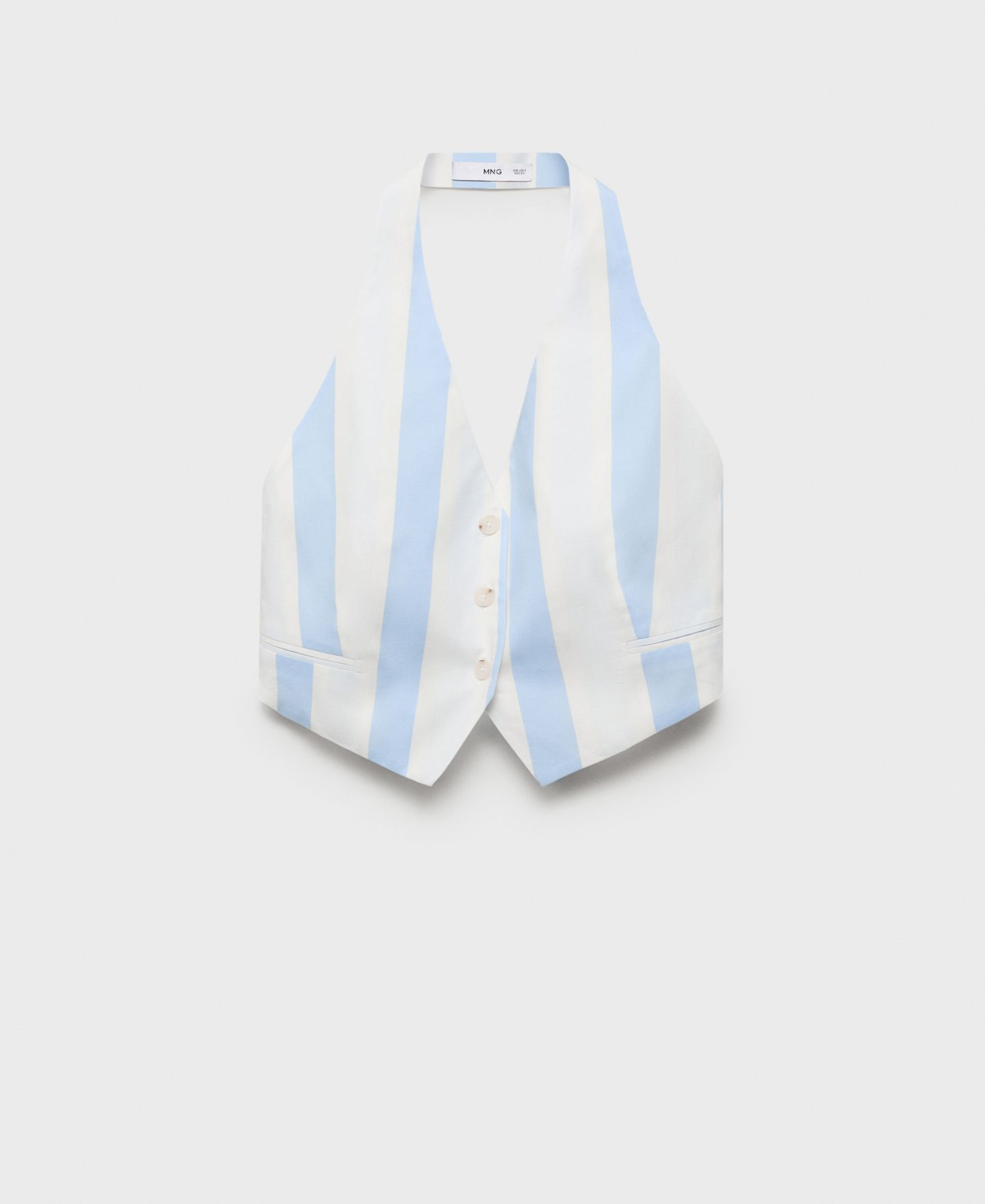 Женский жилет Mango Striped Halter, цвет: Небесно-голубой — фото 1