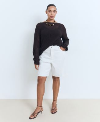 Women's Straight-Fit High-Waist Bermuda Shorts