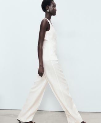 Women's Suit-Style Linen Jumpsuit