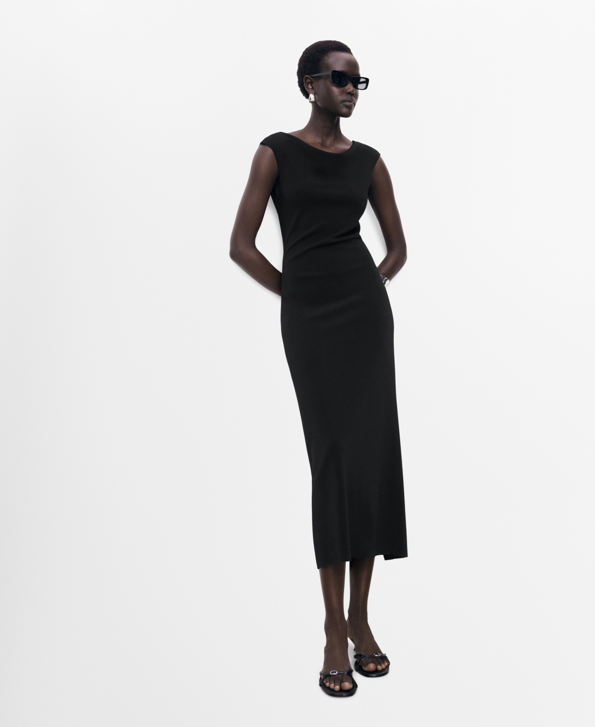 Mango Women's Open Back Dress In Black