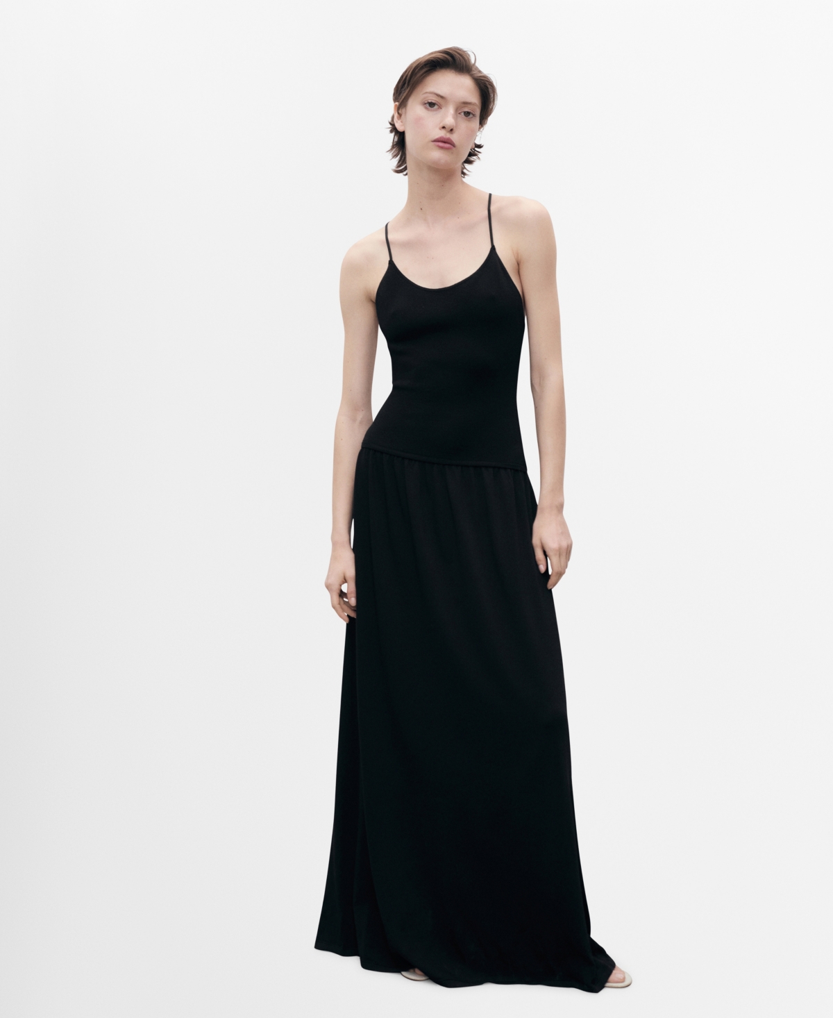 Mango Women's Cross-back Knitted Dress In Black