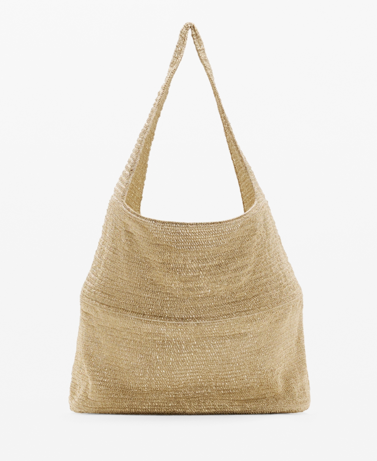 Mango Women's Lurex Shoulder Bag In Gold