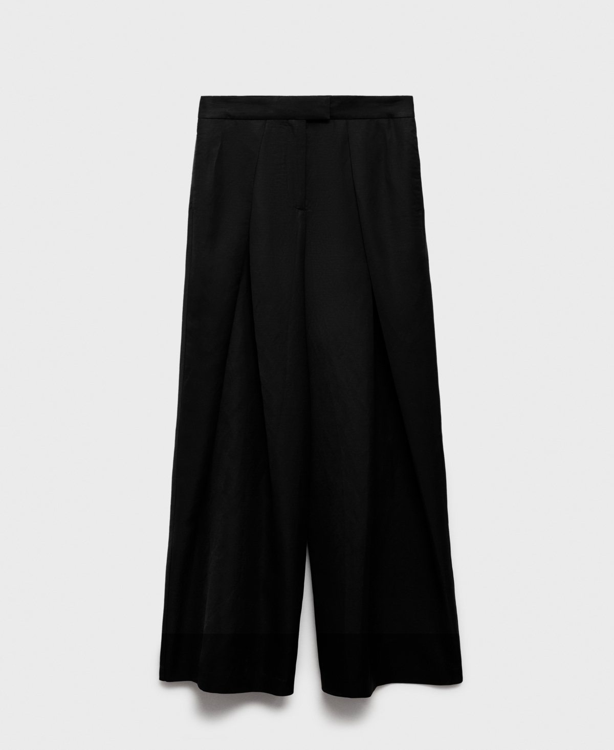 Women's Wide Leg Pleated Pants - Black