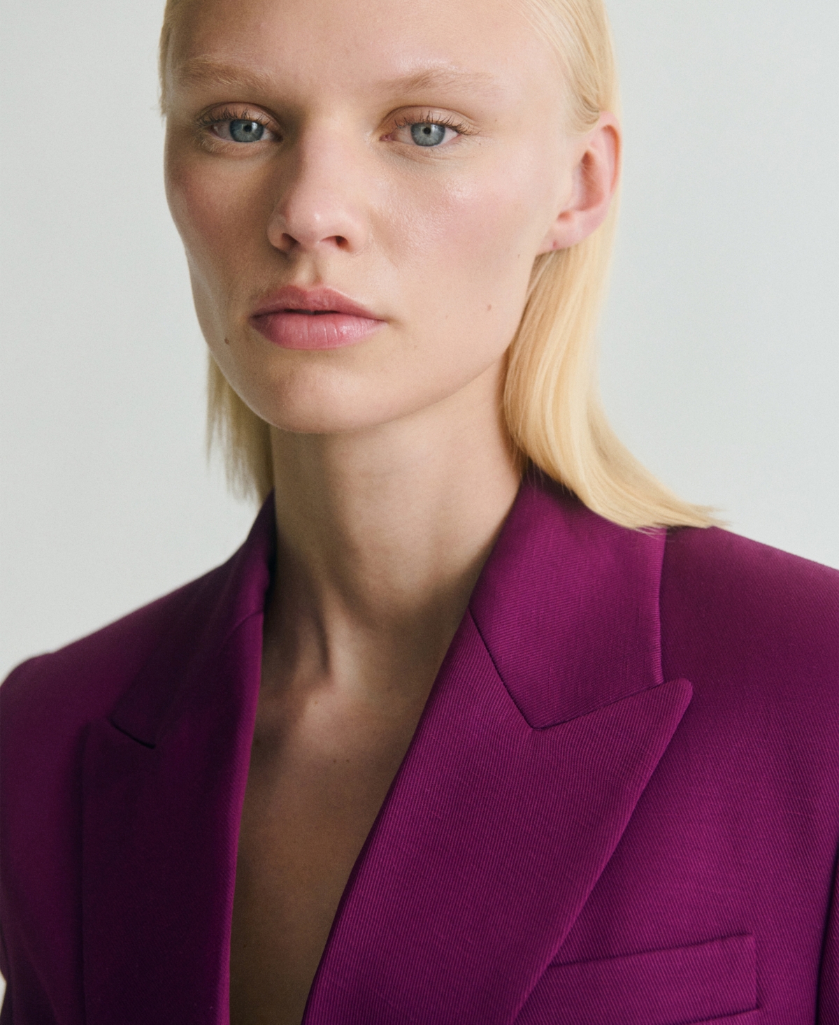 Mango Double-breasted Suit Jacket In Purple