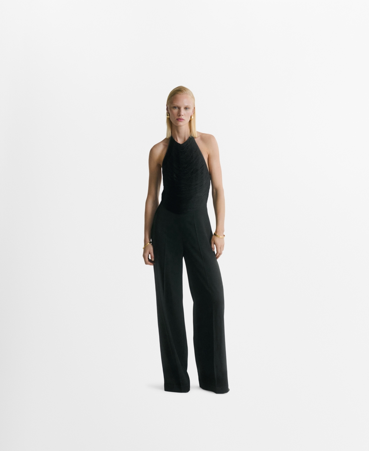 Women's Halter Neck Jumpsuit - Black