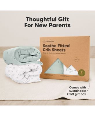 2pk Soothe Fitted Crib Sheets Neutral, Baby Crib Sheets, Fits Standard Nursery Baby Mattress