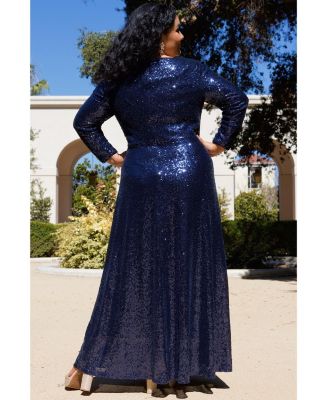 Women's Long Sleeve Sequin Formal Dress