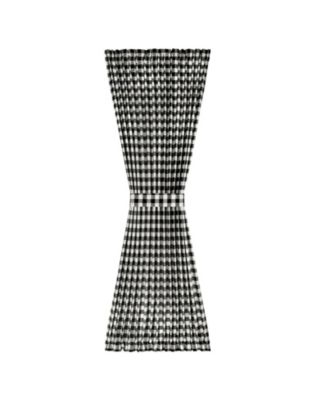 Plaid Country Farmhouse French Door Curtain Panel With Matching Tieback - 25W x 40L, Yellow