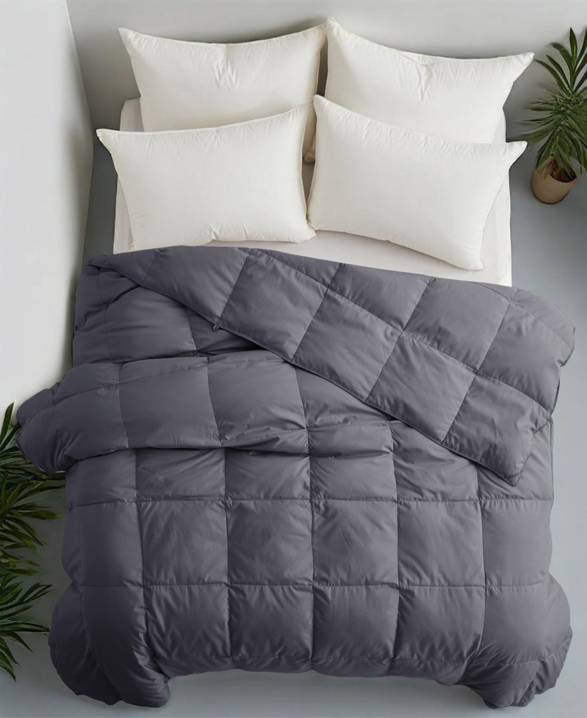 Unikome Lightweight White Goose Down Feather Fiber Comforter