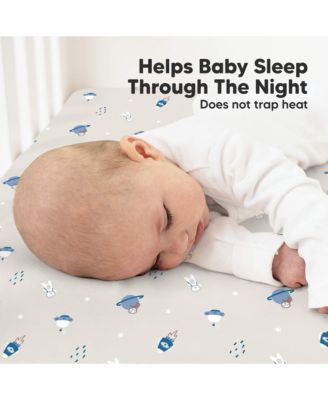 2pk Soothe Fitted Crib Sheets Neutral, Baby Crib Sheets, Fits Standard Nursery Baby Mattress