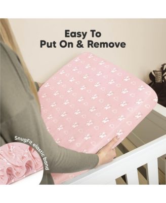 2pk Soothe Fitted Crib Sheets Neutral, Baby Crib Sheets, Fits Standard Nursery Baby Mattress