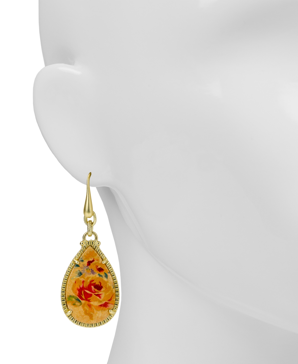 Patricia Nash Aegean Blooms Teardrop Earrings In Gray