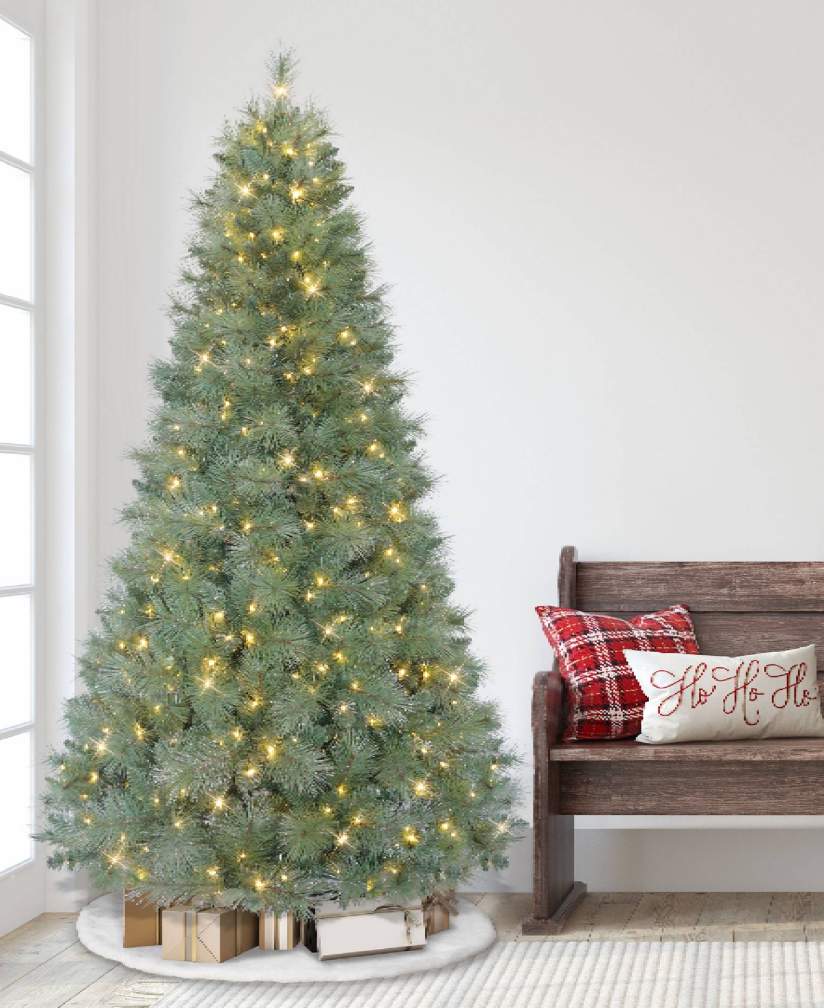 Puleo 7.5 Ft. Pre-lit Windham Fir Artificial Christmas Tree In Green