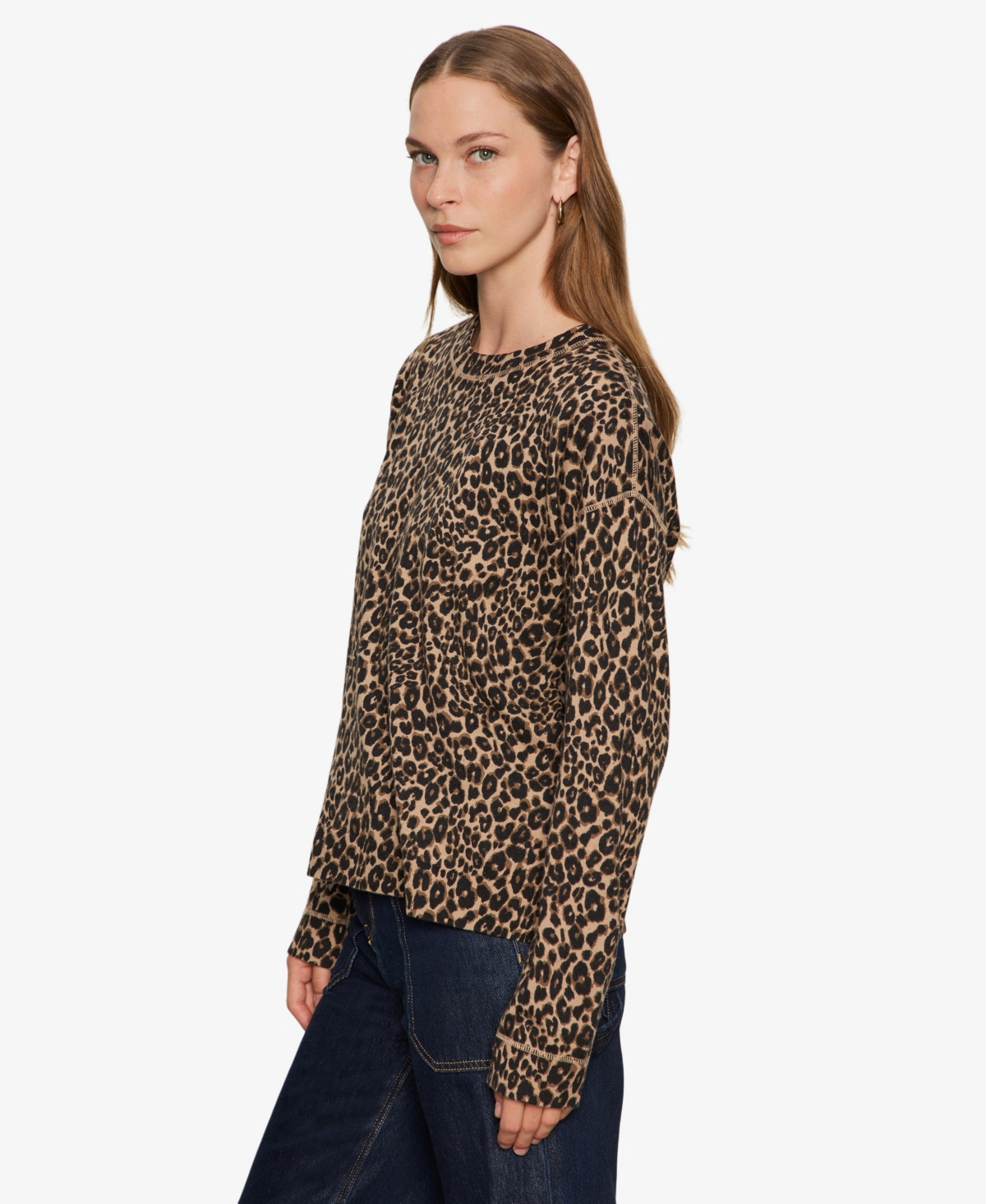 Sanctuary Print Long Sleeve Sheer Top In Multi