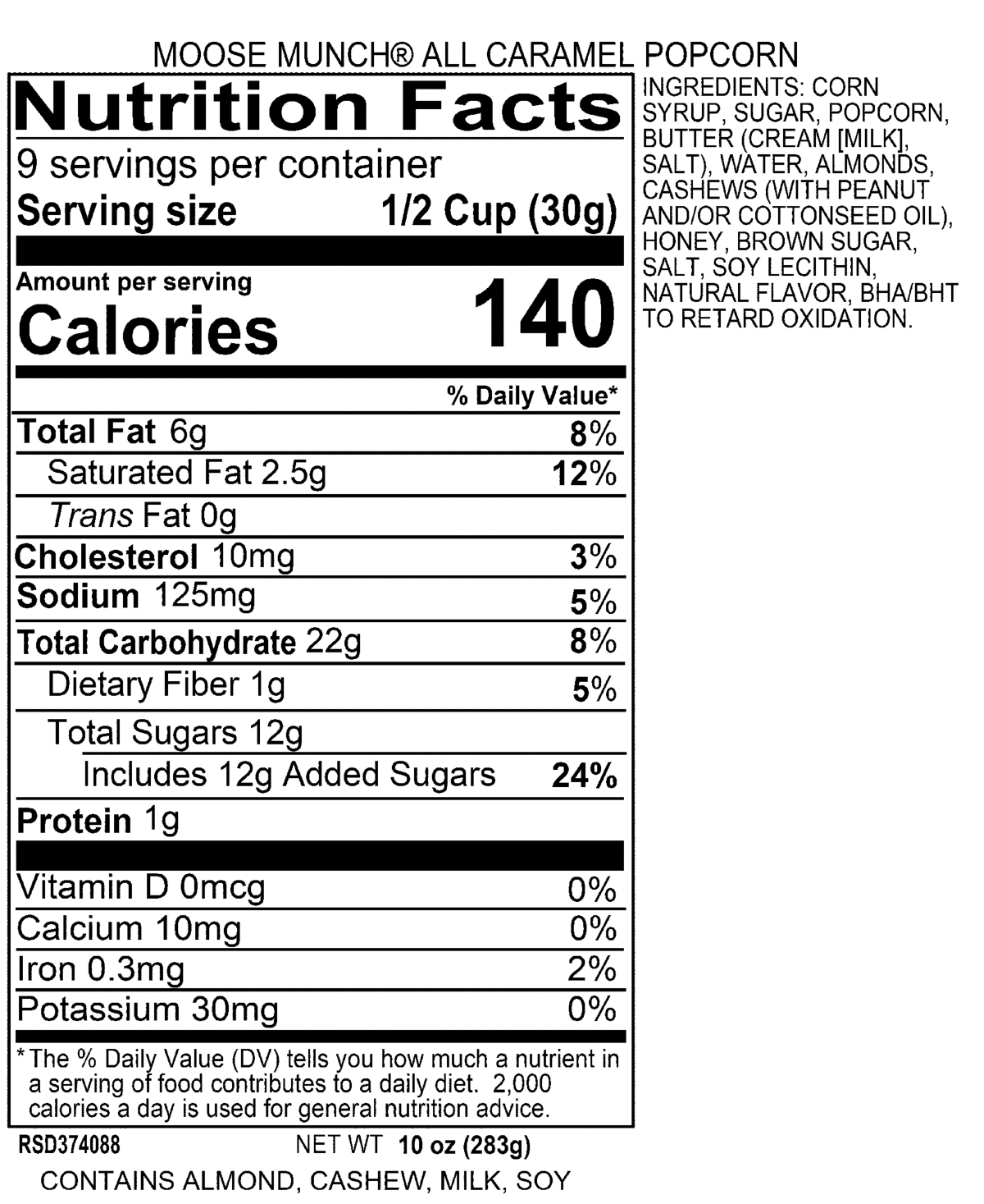 Harry & David Caramel Moose Munch Gable Box, 10-oz. In Transparent