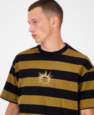 Men's Cotton Striped Graphic T-Shirt