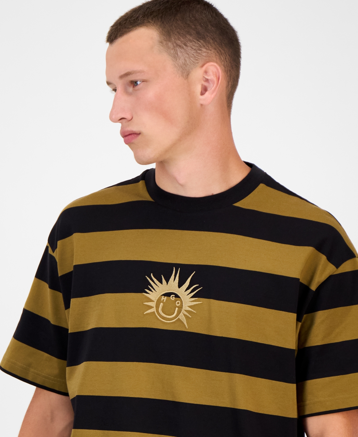 Hugo Boss Hugo By  Men's Cotton Striped Graphic T-shirt In Multi