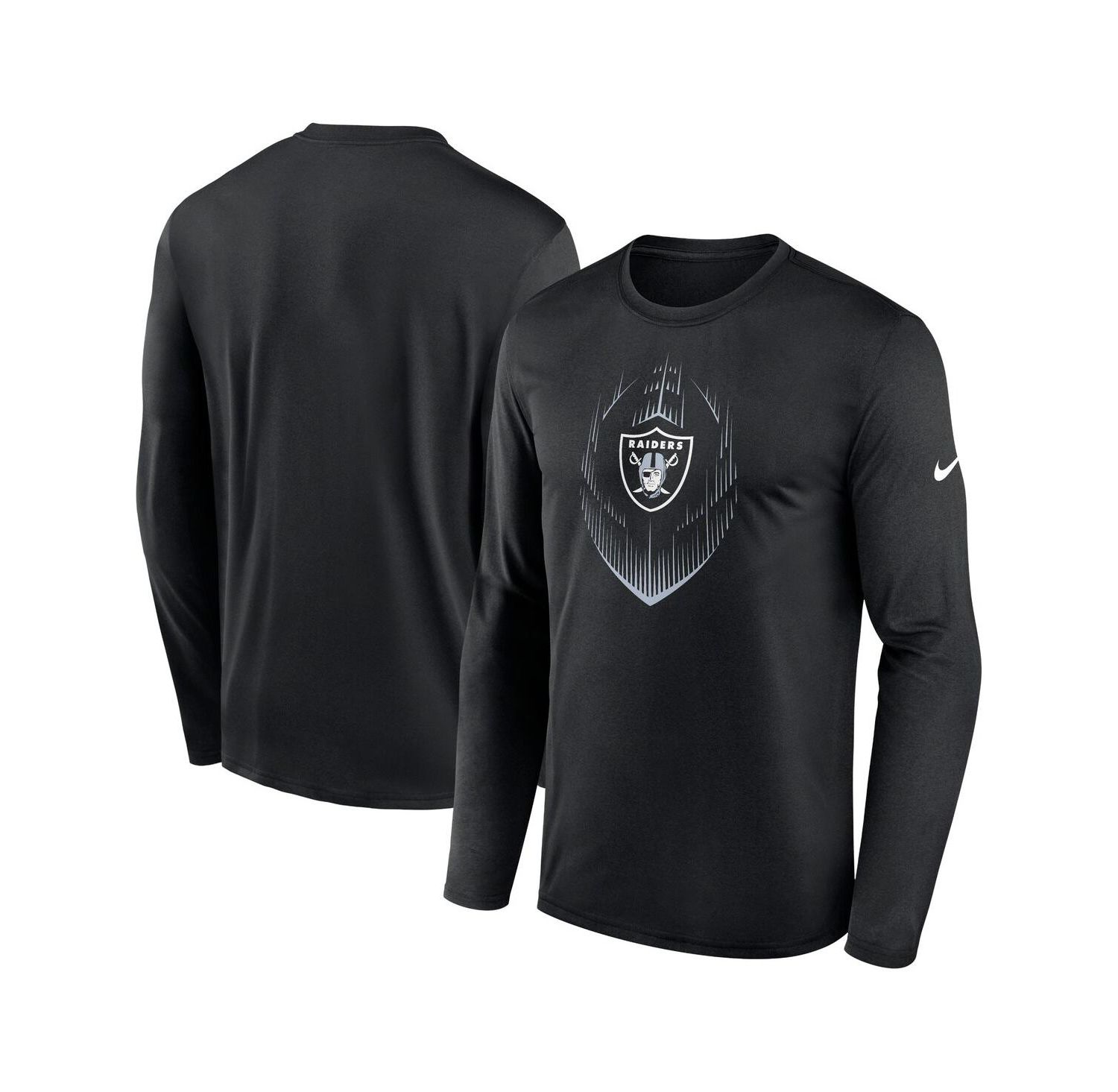 Men's Black Las Vegas Raiders Icon Legend Performance Long Sleeve T-Shirt