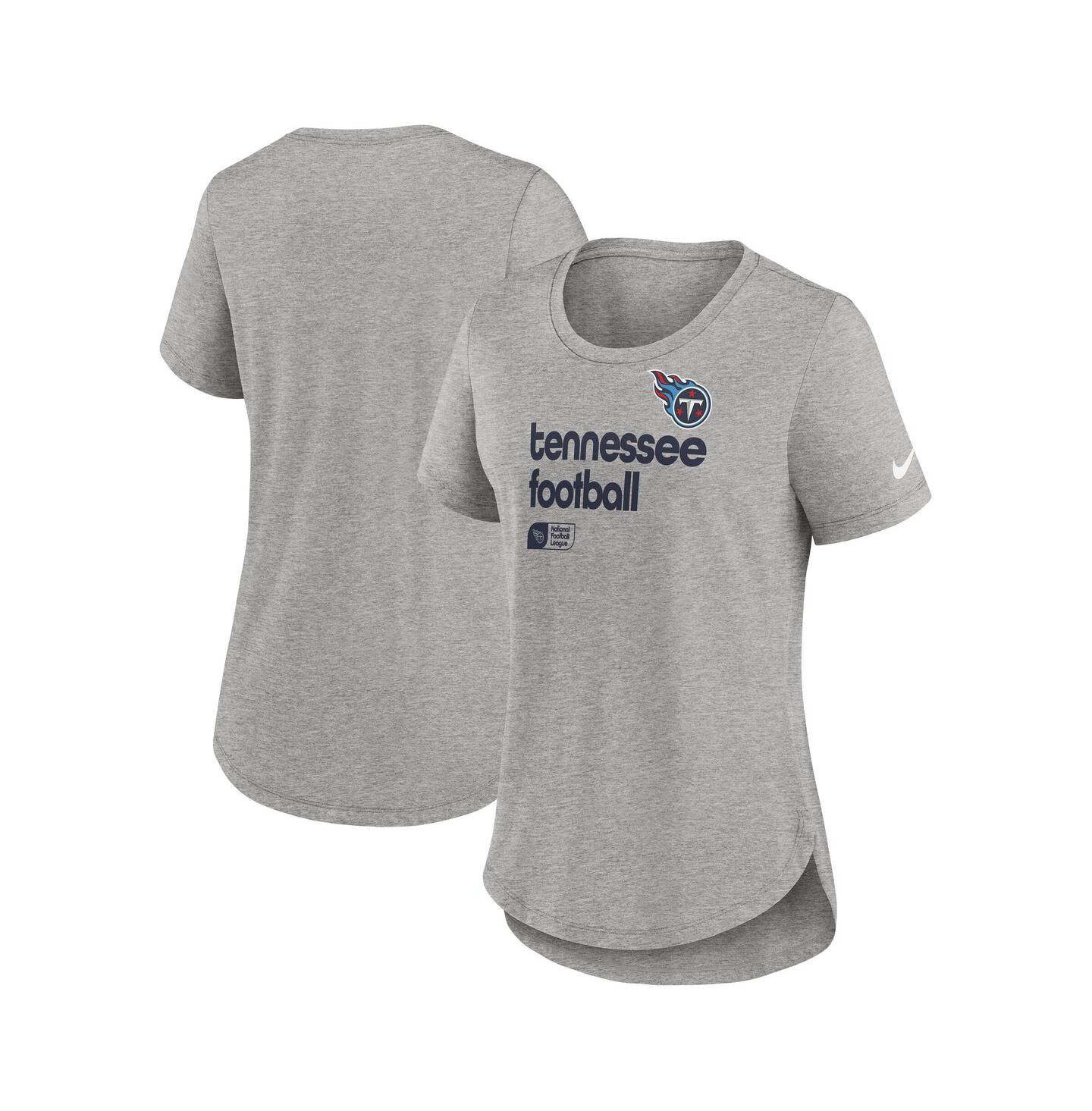 Женская футболка Nike Heather Gray Tennessee Titans Team Shout Out Tri-Blend — фото 1