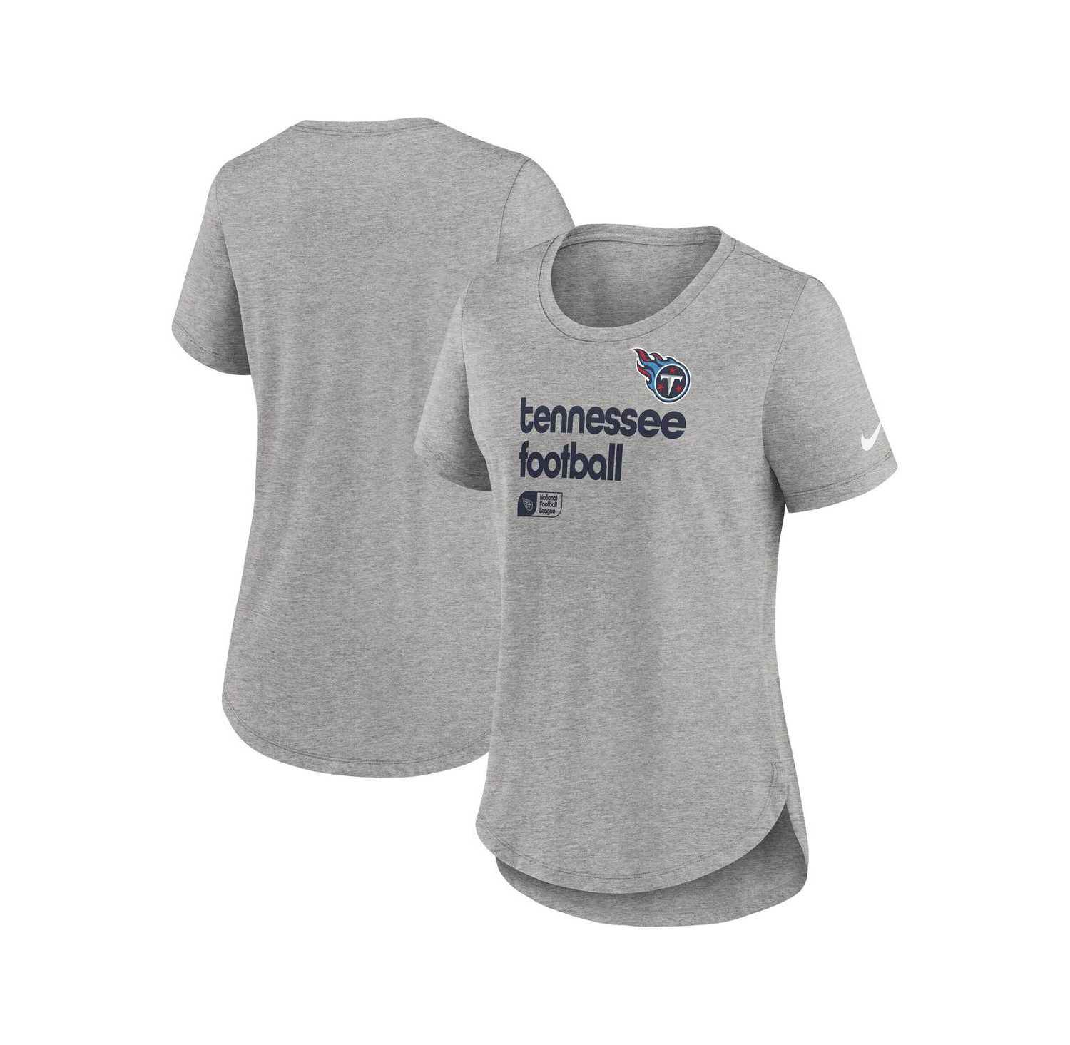 Women's Heather Gray Tennessee Titans Team Shout Out Tri-Blend T-Shirt