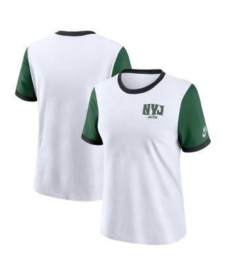 Nike - Women's White New York Jets Rewind Ringer Tri-Blend T-Shirt