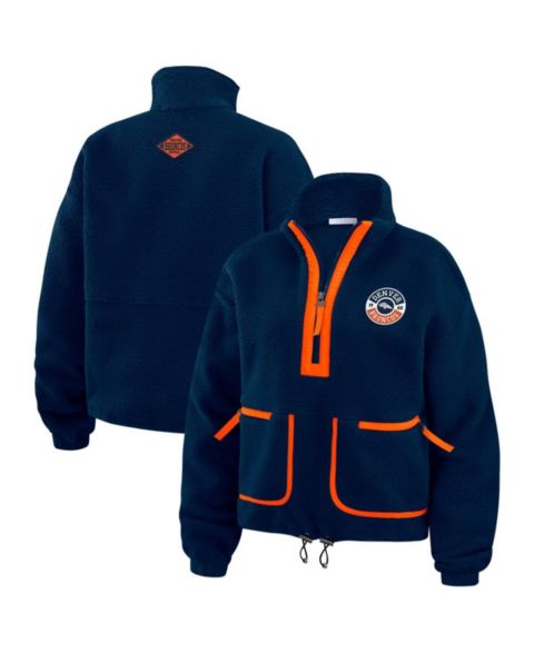Женские куртки WEAR by Erin Andrews Women's Navy Denver Broncos Polar Fleece Half-Zip Jacket