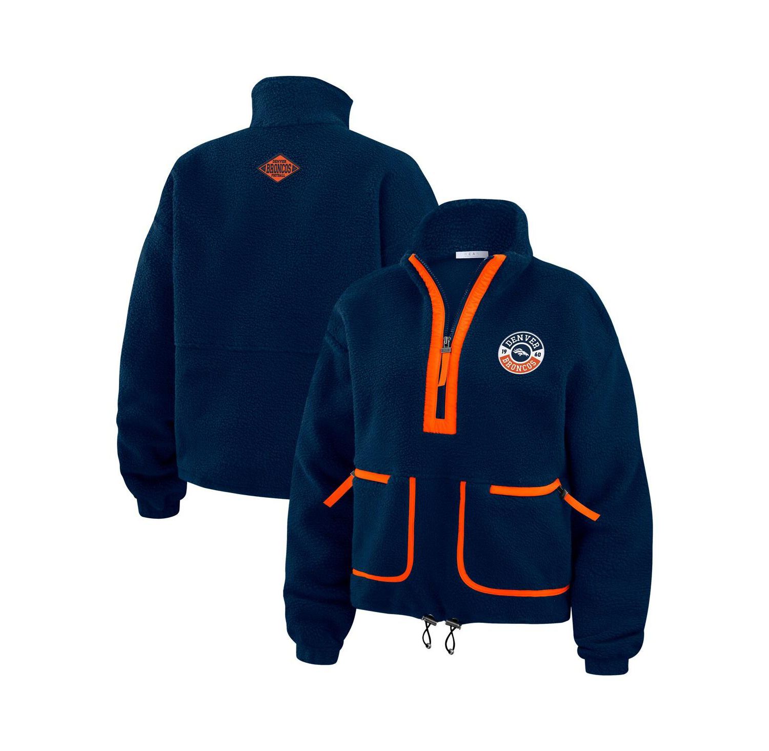Women's Navy Denver Broncos Polar Fleece Half-Zip Jacket