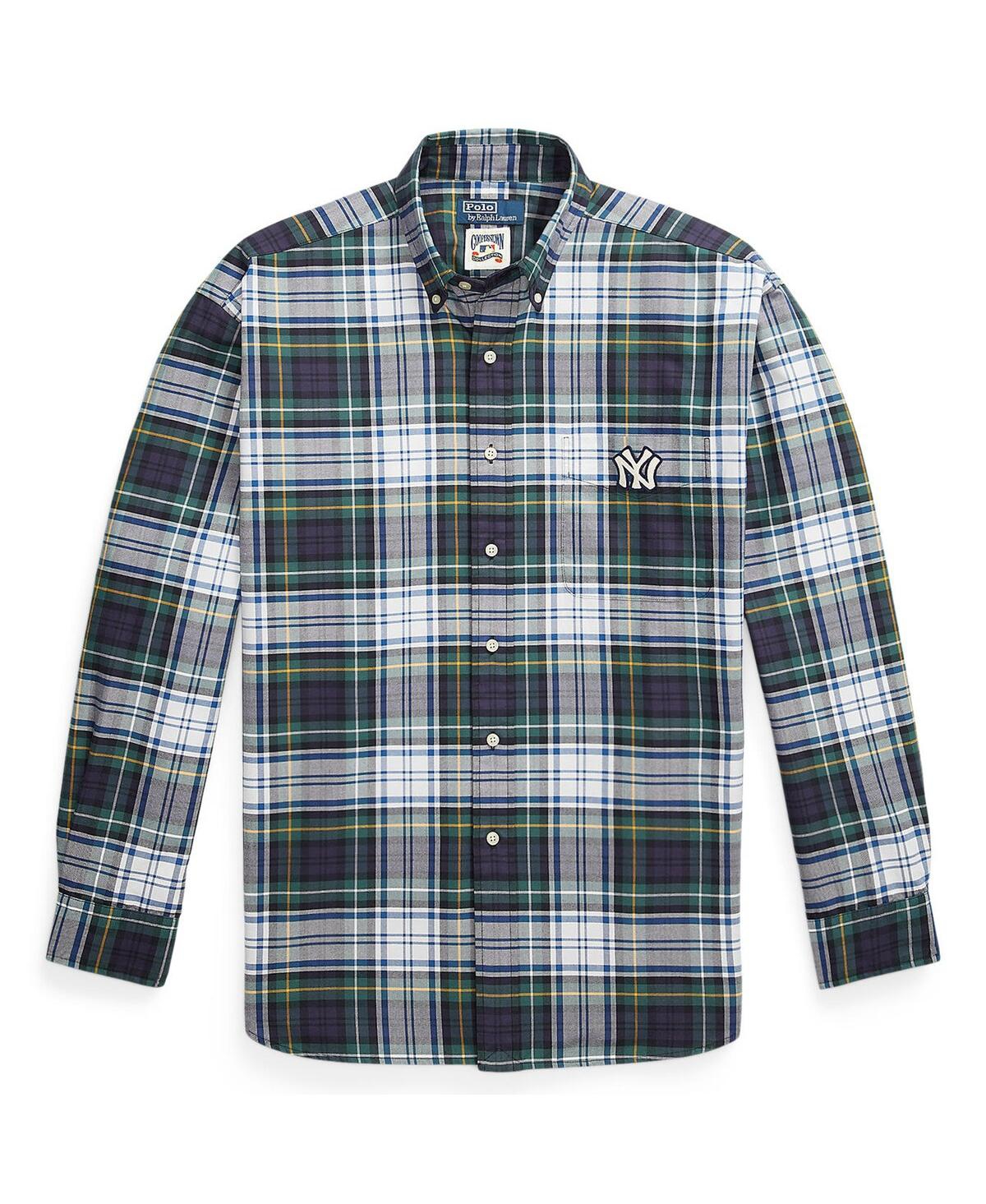 Polo Ralph Lauren Navy Yankees Flannel Oxford Shirt In Multi