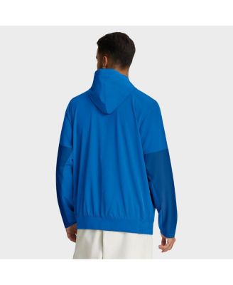Men's Blue Detroit Lions Sideline Anorak Half-Zip Hoodie Jacket