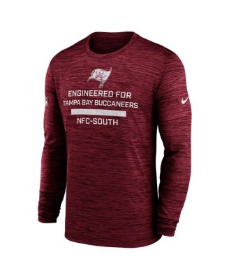 Men's Red Tampa Bay Buccaneers Sideline Velocity Performance Long Sleeve T-Shirt