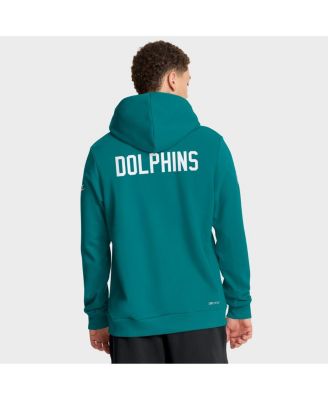 Men's Aqua Miami Dolphins Sideline Offensive Set Play Performance Pullover Hoodie