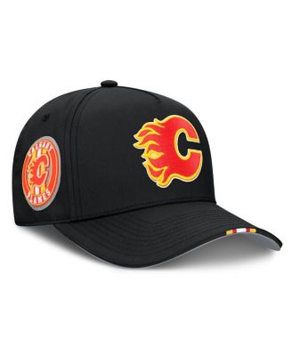 Men's Black Calgary Flames 2025 NHL Draft Authentic Pro On-Stage Podium A-Frame Adjustable Hat
