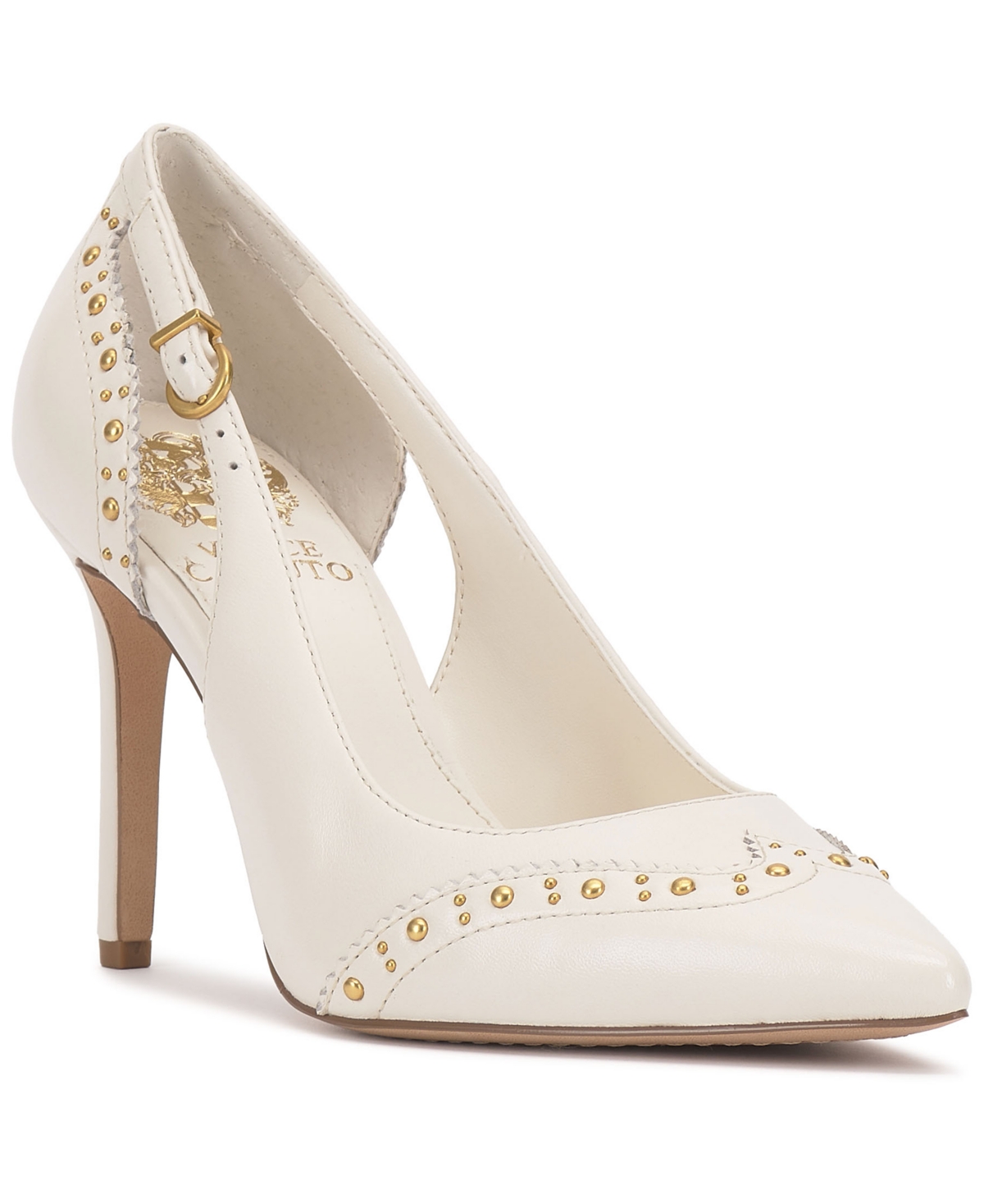 Vince Camuto Hally Studded Pointed Toe Pump In White