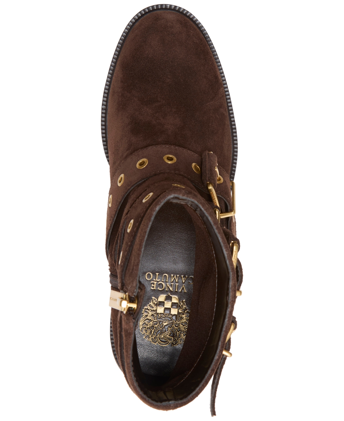 Vince Camuto Arielle Buckle Moto Boot In Brown
