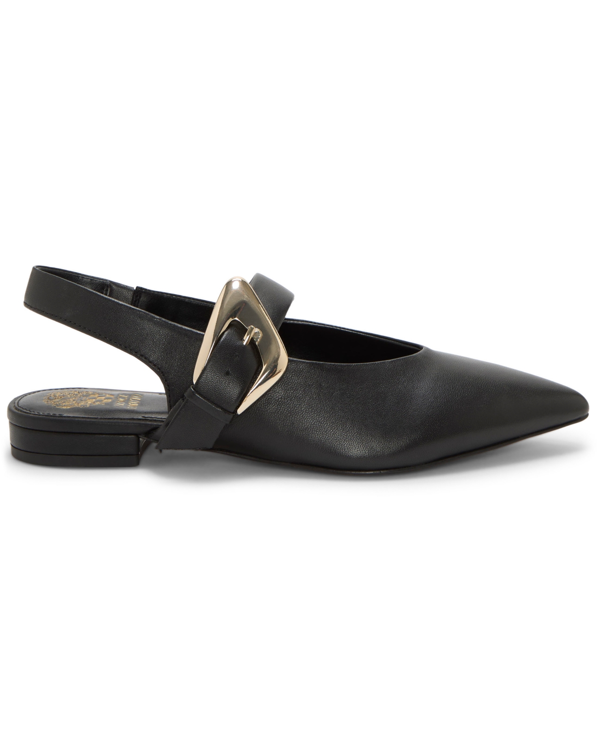 Vince Camuto Amoret Pointed Toe Slingback Flat In Black