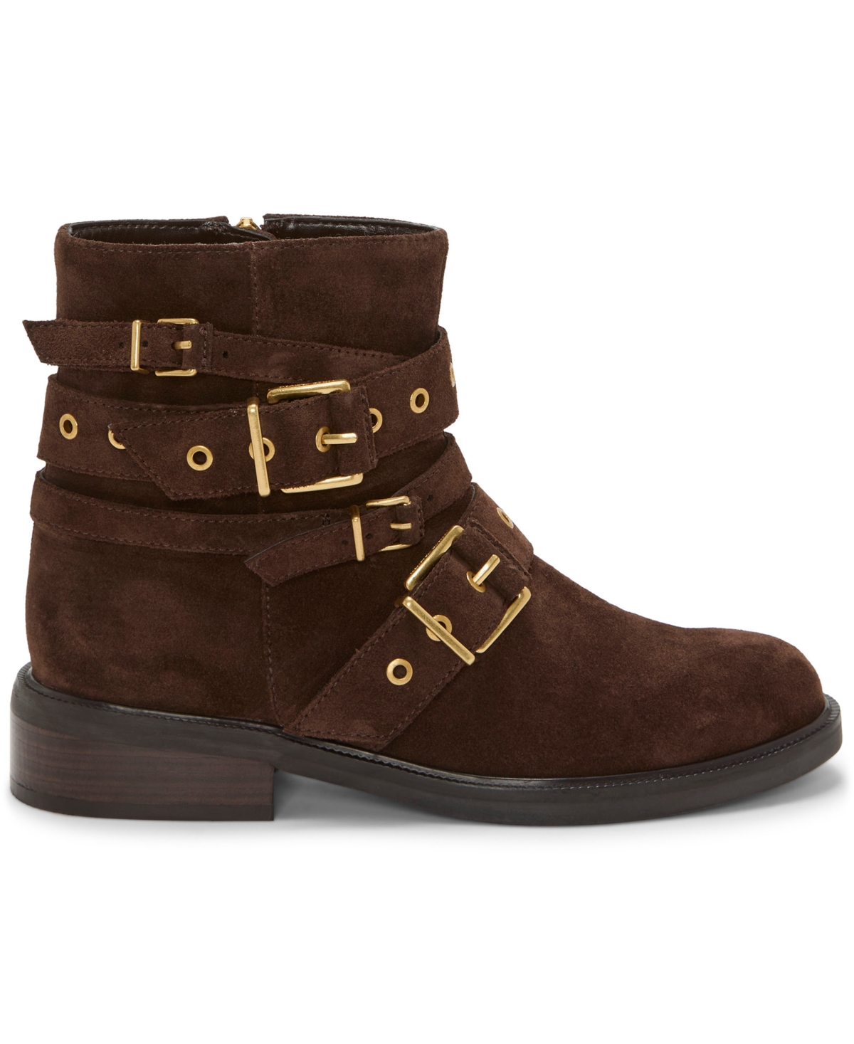 Vince Camuto Arielle Buckle Moto Boot In Brown