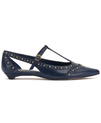 Women's Valkie Studded T-Strap Micro-Heel Mary-Jane Flats