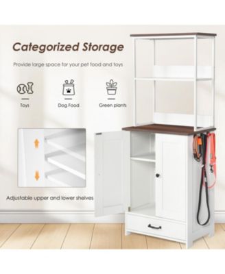 Pet Feeding Station with Storage & Shelving