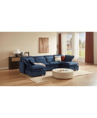 U-Shaped Modular Sofa Bed with Storage