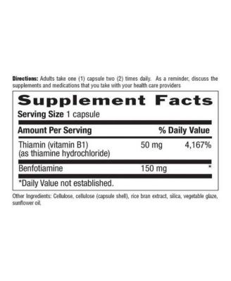 Vitamin B1 with Benfotiamine, 60 Vcaps
