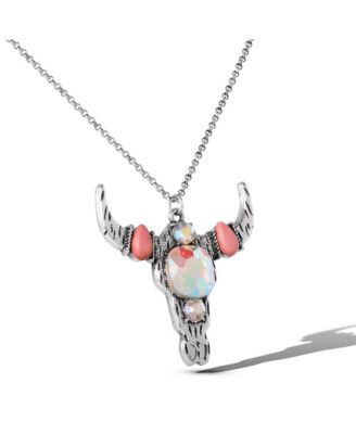Layered Southwestern Horn Pendant and Beaded Necklace Set