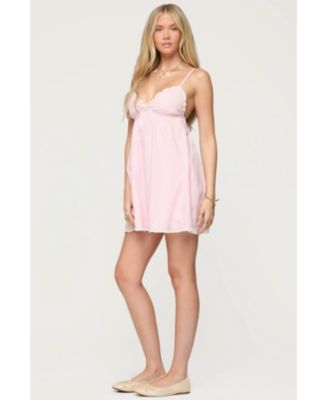 Womens Danira Pinstripe Babydoll Mini Dress