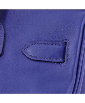 Pre-Owned Hermes Birkin 30 Handbag Blue Swift with Palladium Hardware