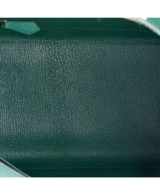 Pre-Owned Hermes Kelly 28 Handbag Green Epsom with Gold Hardware