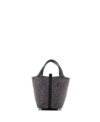 Pre-Owned Hermes PM Picotin Lock Bag Felt with Leather