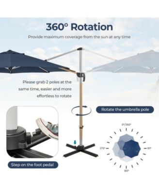 11 FT Outdoor Patio Umbrella with 360° Rotation and Adjustable Tilt