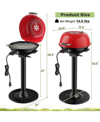 1600W Portable Electric Grill with Removable Non-Stick Rack for Indoor & Outdoor Use