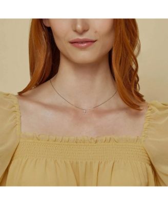 Sterling Silver 18k Gold Plated Weiss Cross Necklace Holiday Gift Idea