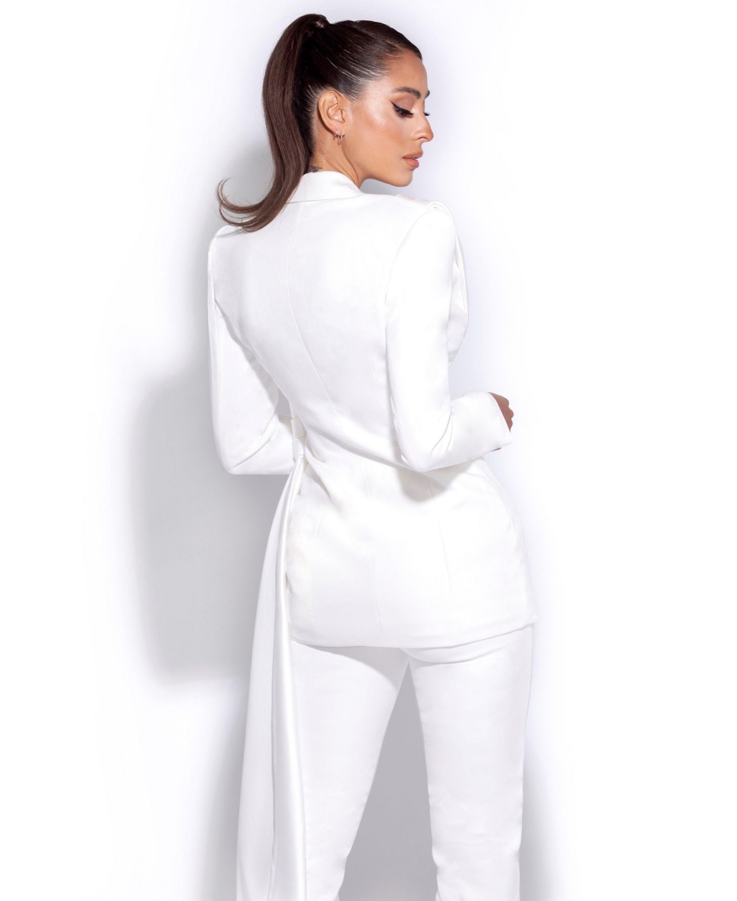 Женская куртка Miss Circle Women Vandra White Draping Blazer, цвет: Белый — фото 8