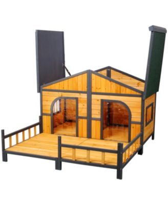 Large Wooden Dog House with Porch